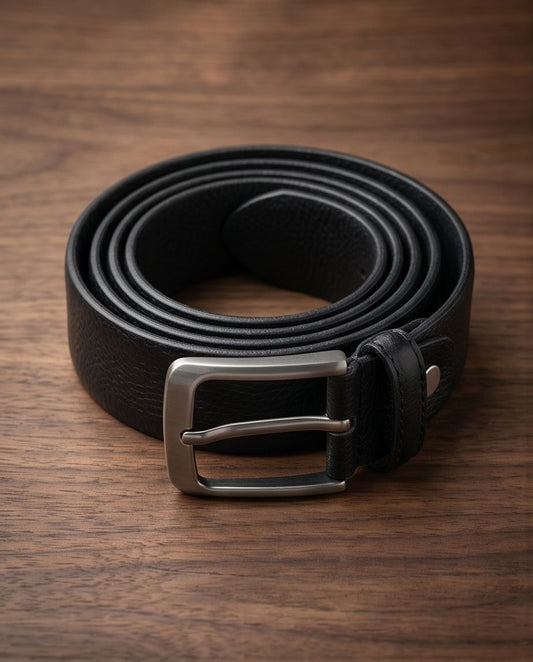 2H #EG Black Leather Casual Belt