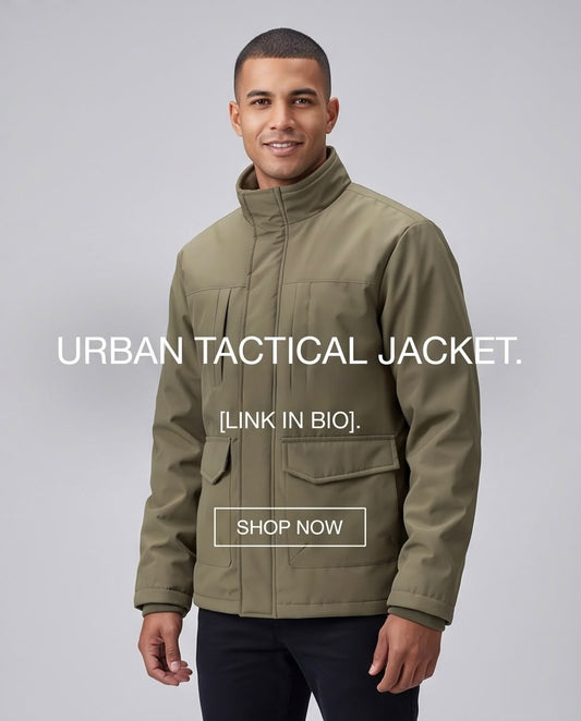 2H #88068 khaki stand up collar casual jacket