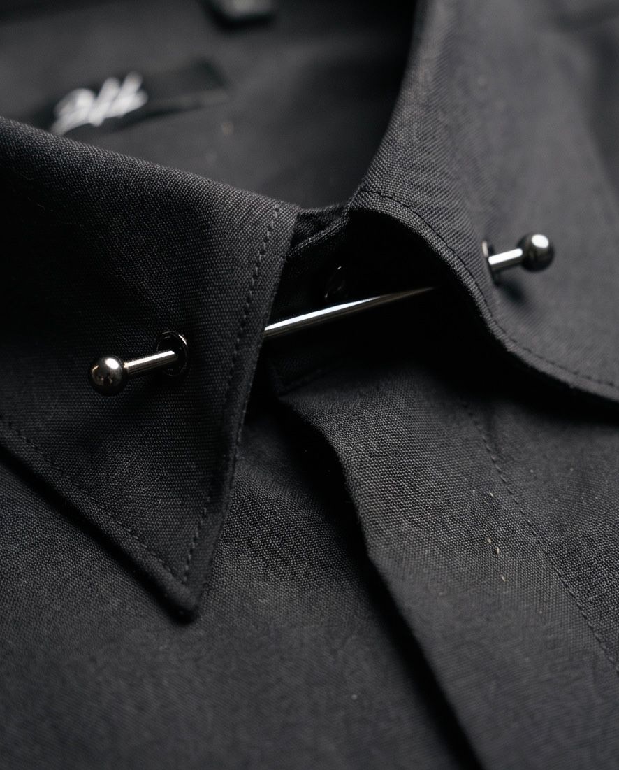 2H Black Classic Shirt With Pin