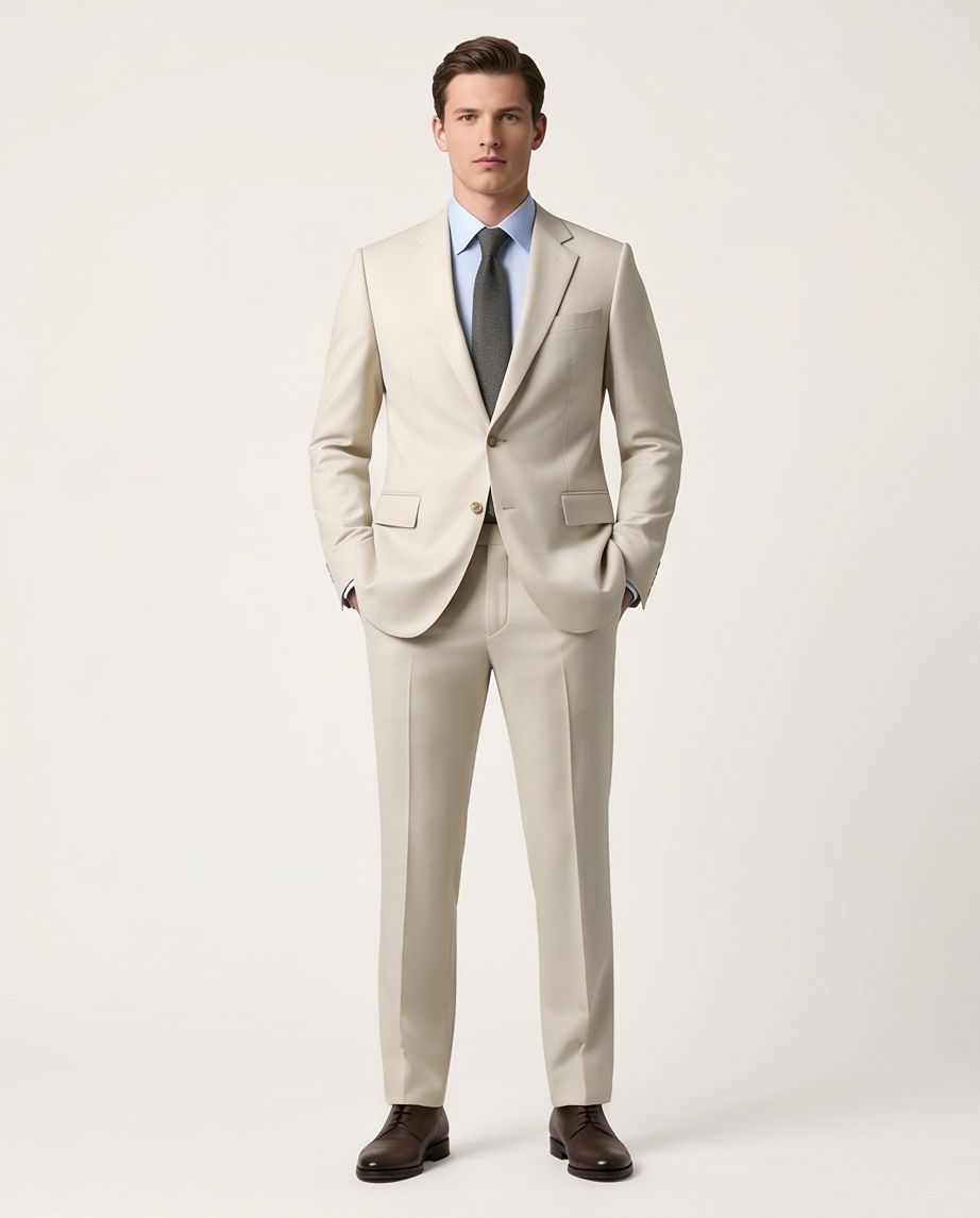 2H #002-1011-12 Light Beige Formal suit