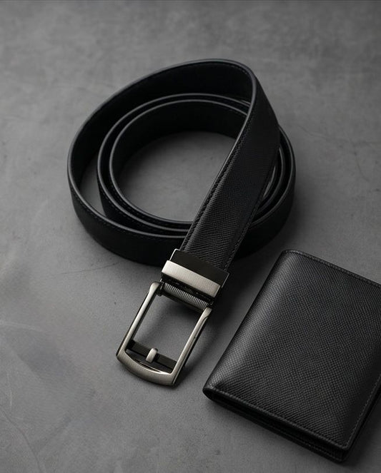 2H Automatic Sliding Buckle Leather Black