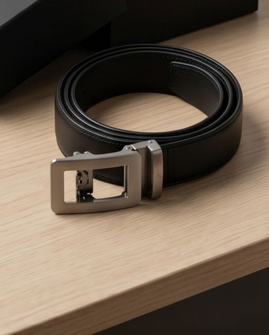 2H Automatic Sliding Buckle Leather Black