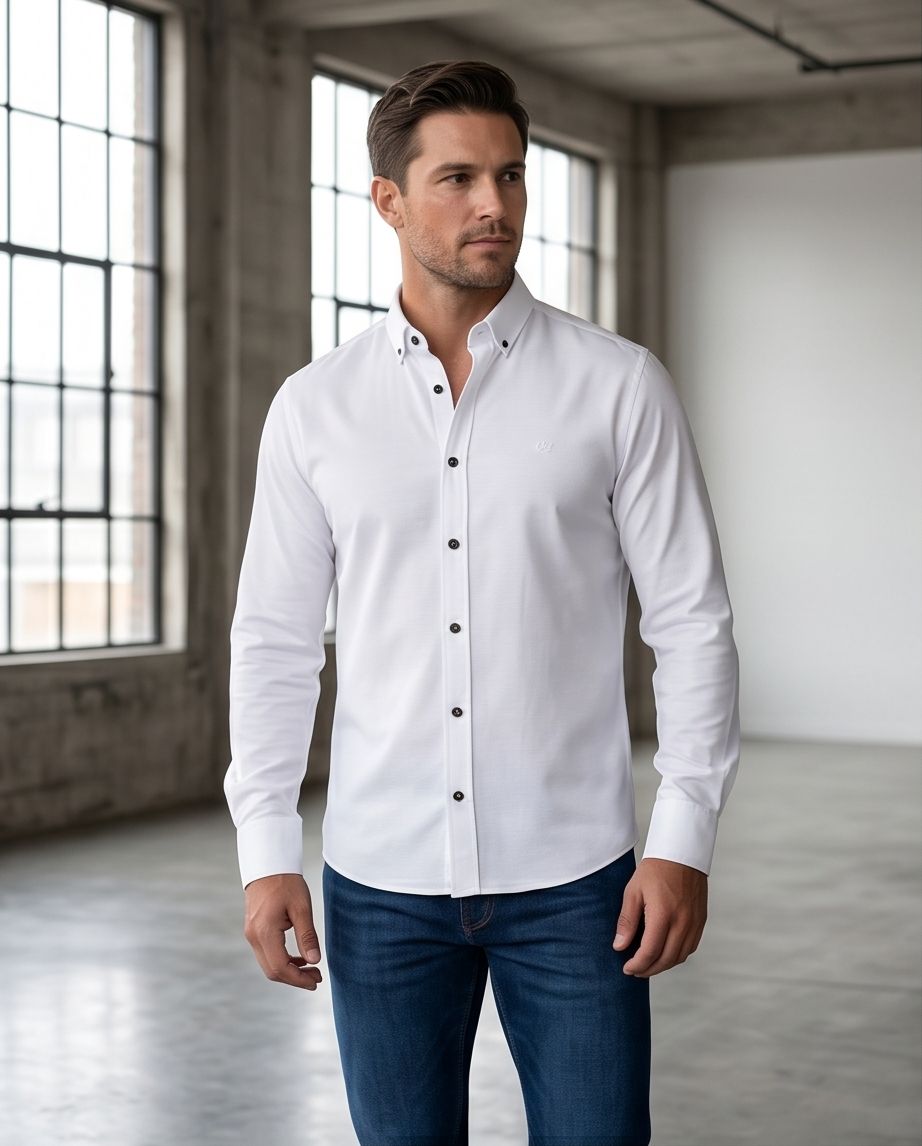 SALE! 2H White Cotton Shirt