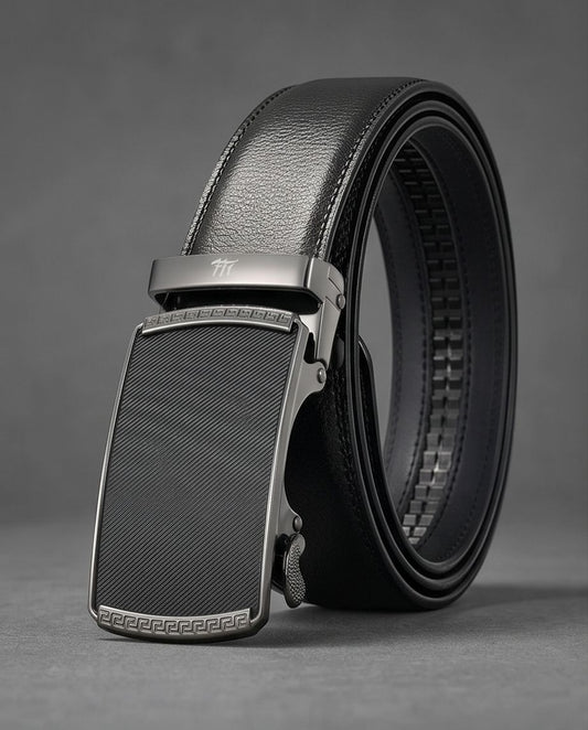 2H Automatic Sliding Buckle Leather Black