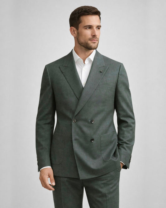 2H #004-2002-04 Army Double Breasted Formal Suit