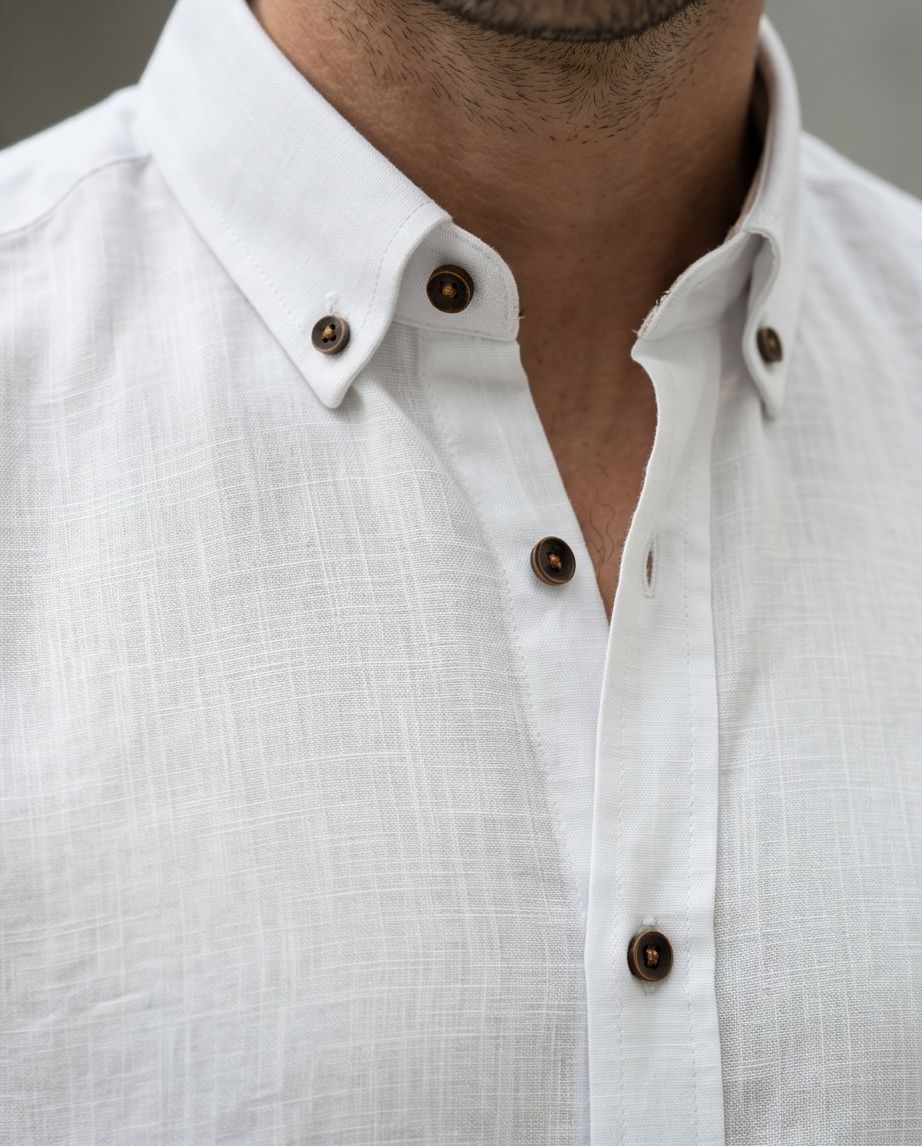SALE! 2H White Linen Shirt