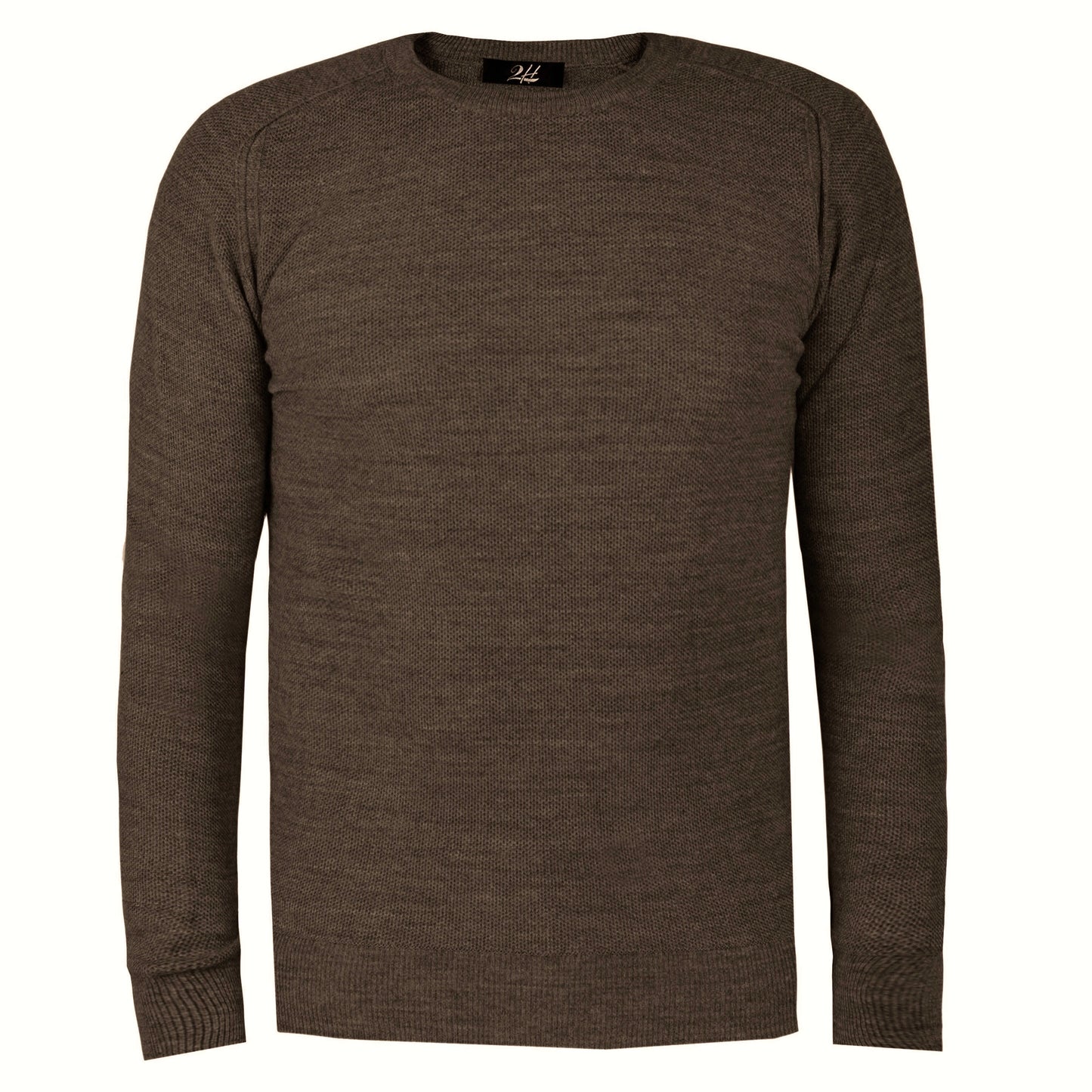 2H Brown Knitted Round Neck Sweater