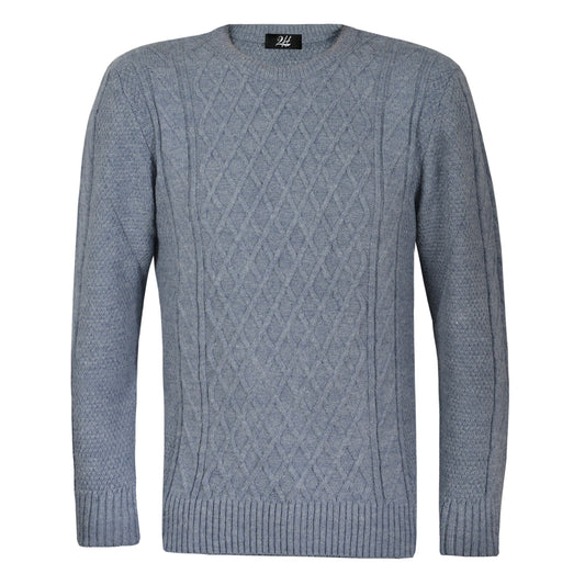2H light Blue Wool Round Neck Sweater