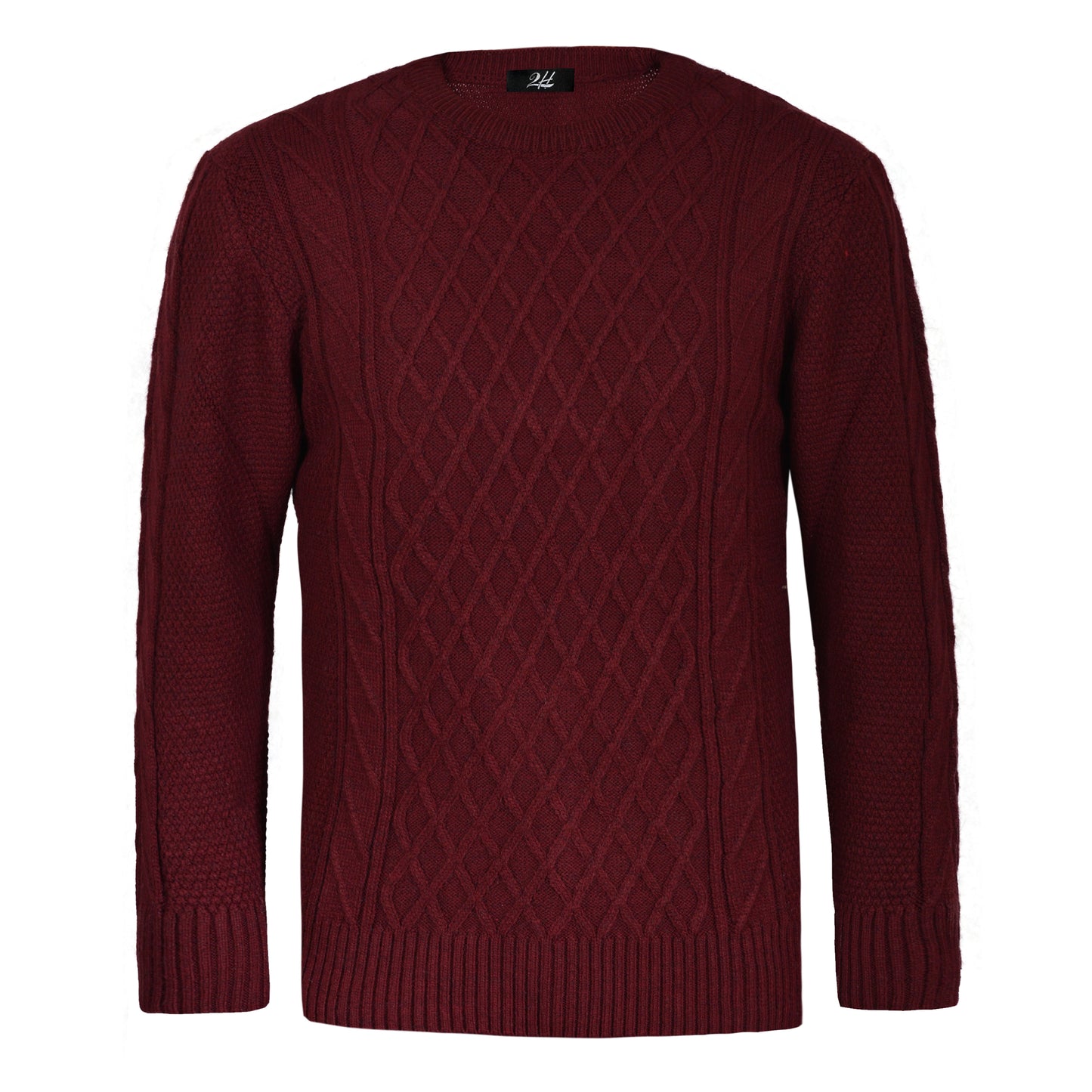 2H Brick Red Wool Round Neck Sweater