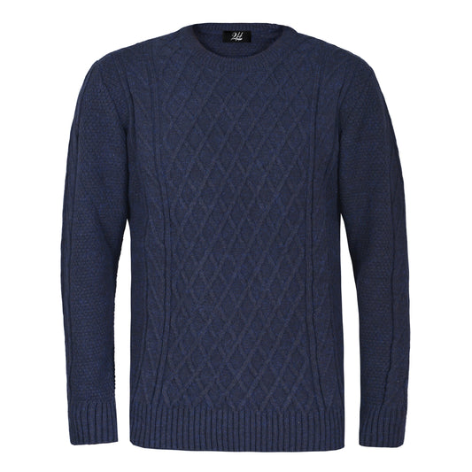 2H Blue Wool Round Neck Sweater