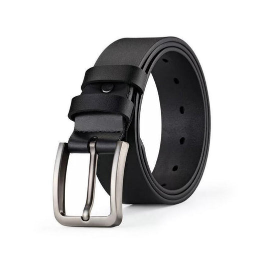 2H Black Genuine Leather Casual Belt