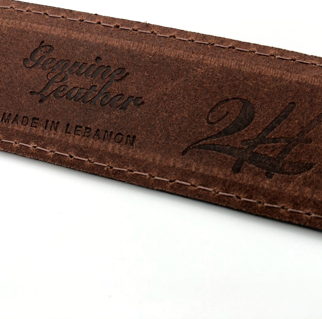 2H Black Genuine Leather Formal Belt