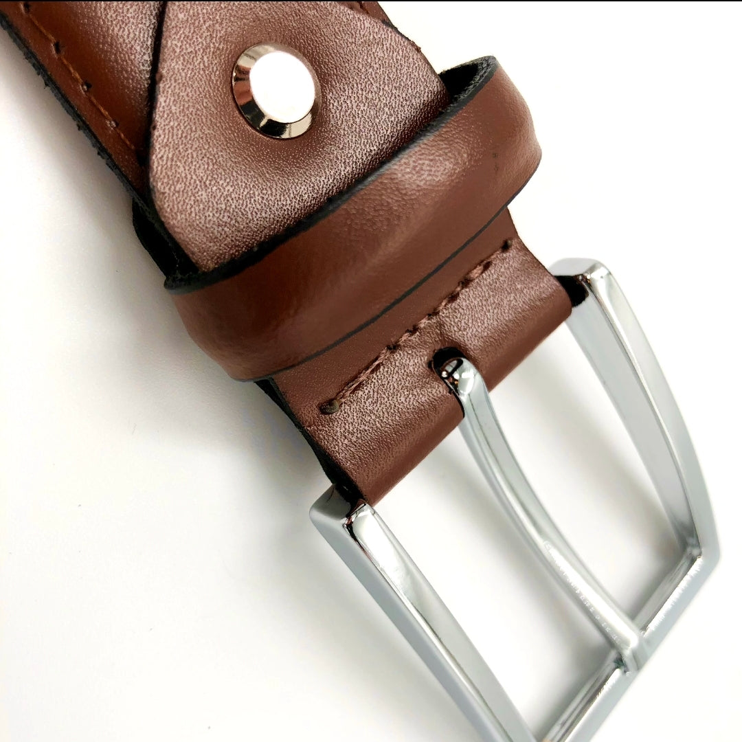 2H Havane Genuine Leather Formal Belt