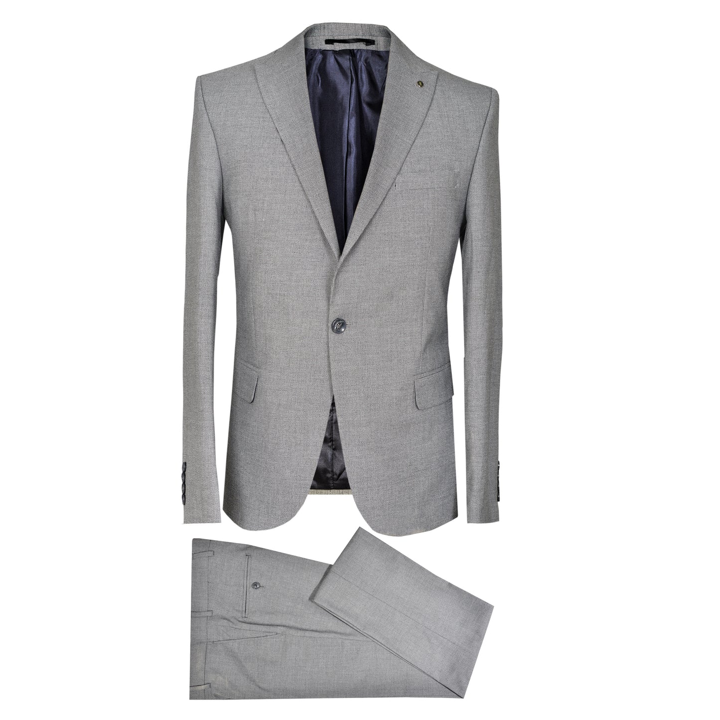 2H Gray Plaid Fabric Suit