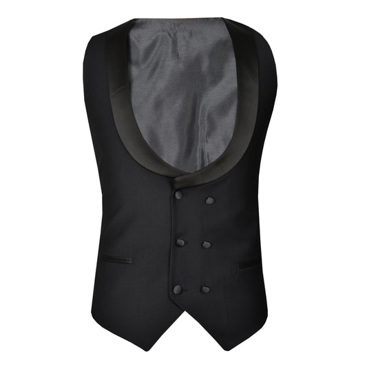 2H Black Tuxedos Shawl Lapel Vest