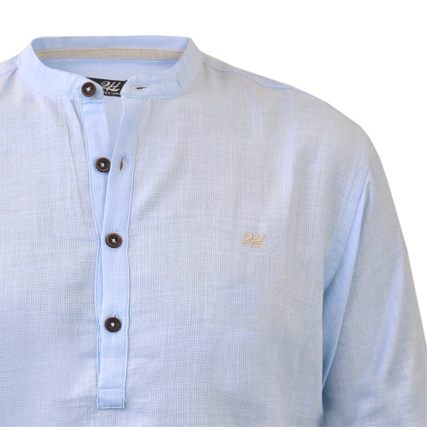 2H #1005 Light Blue Linen Three-Button Shirt