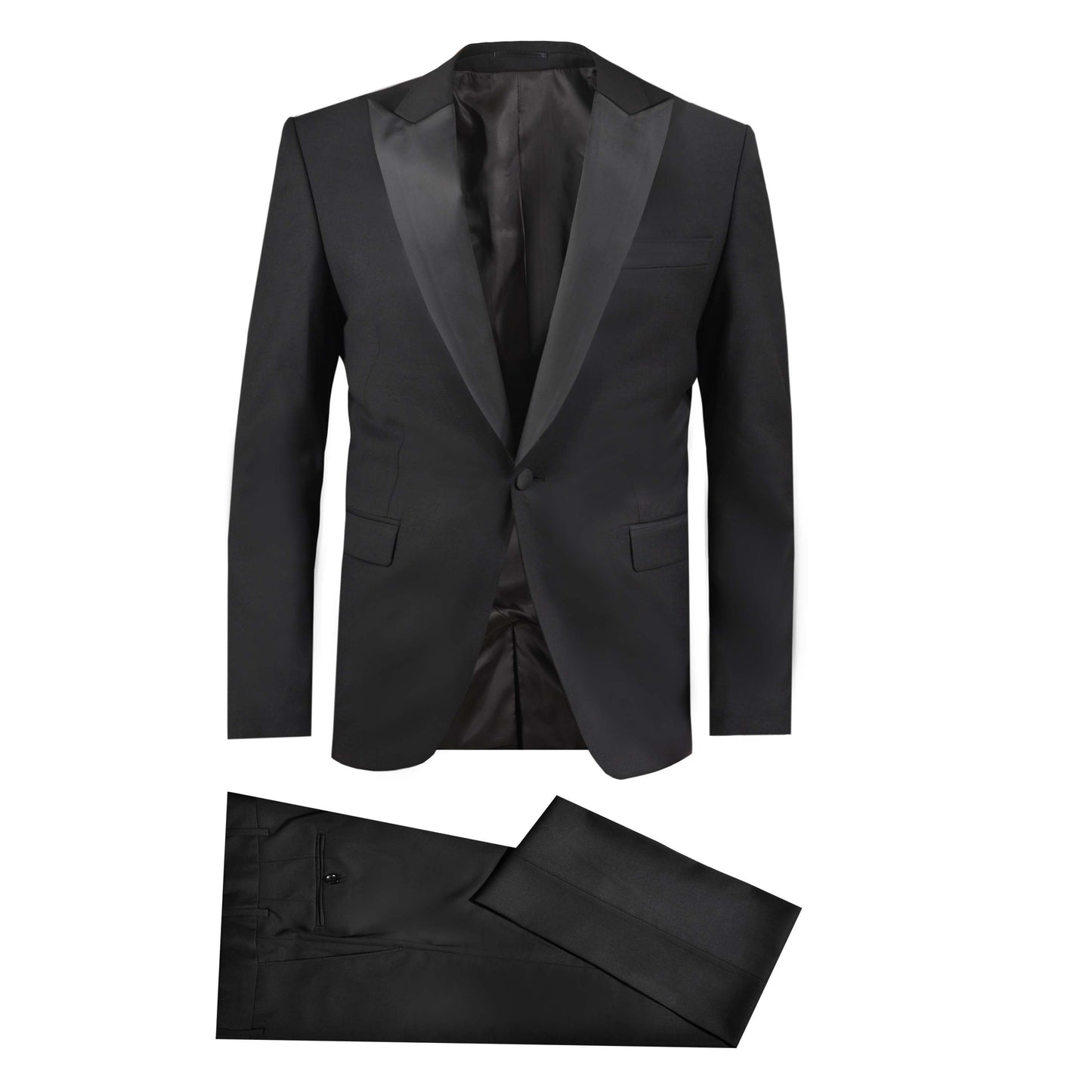 2H black Peaked Lapel Wedding Suit