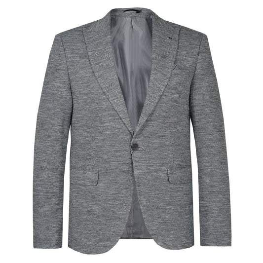 2H Gray Tweed One Button Blazer