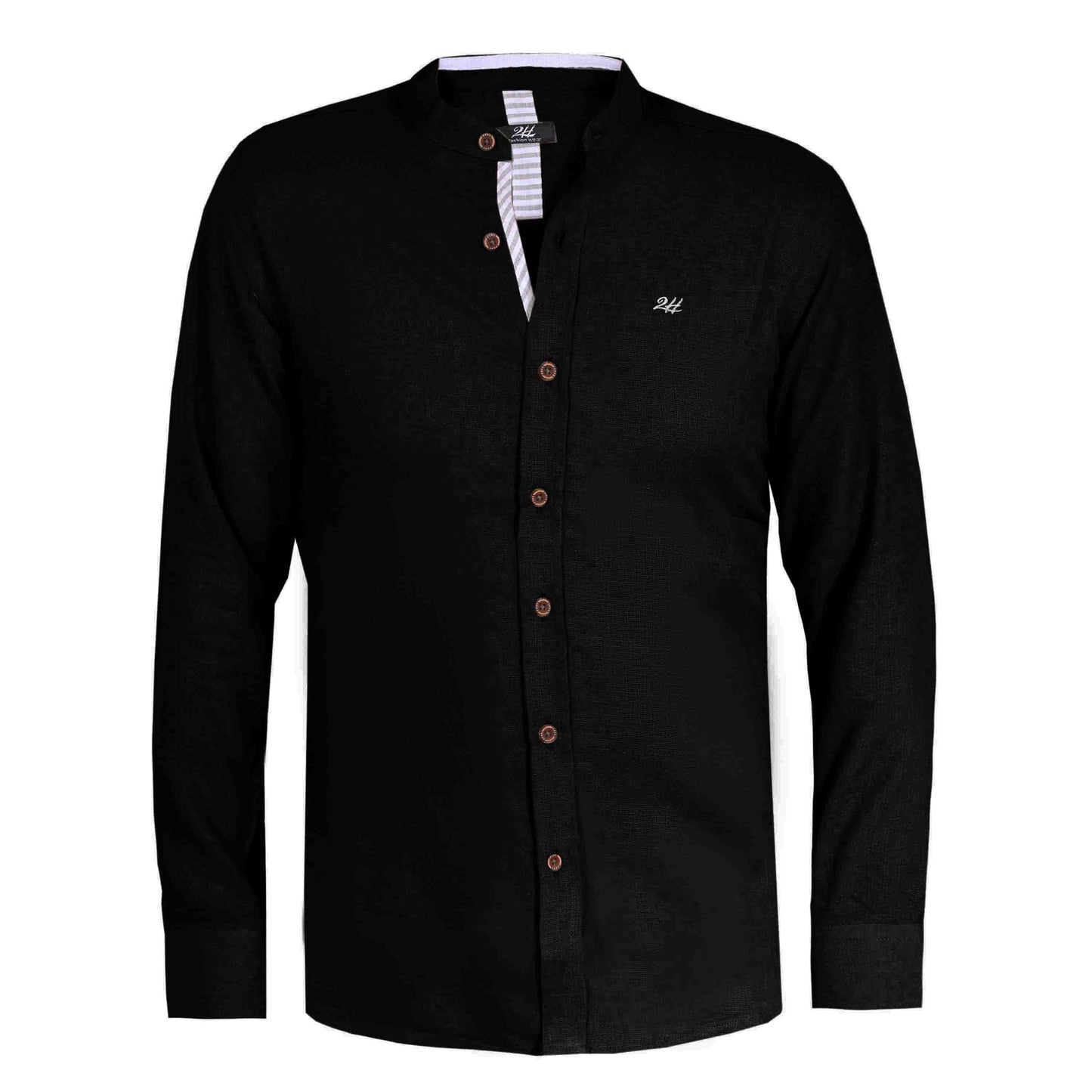 2H #1001 Black Linen Shirt