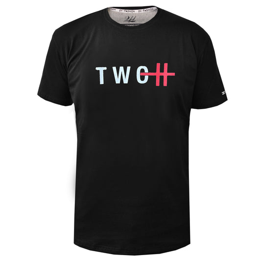 SALE! 2H #88135 Black Printed T-shirt