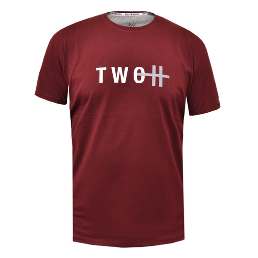 SALE! 2H #88135 Brick Red Printed T-shirt