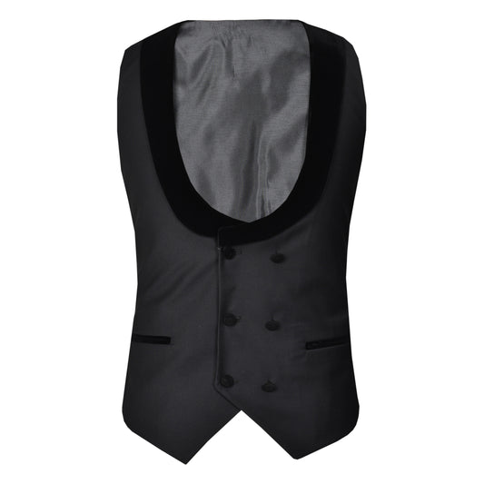 2H Black Tuxedos Shawl Lapel chamois Vest