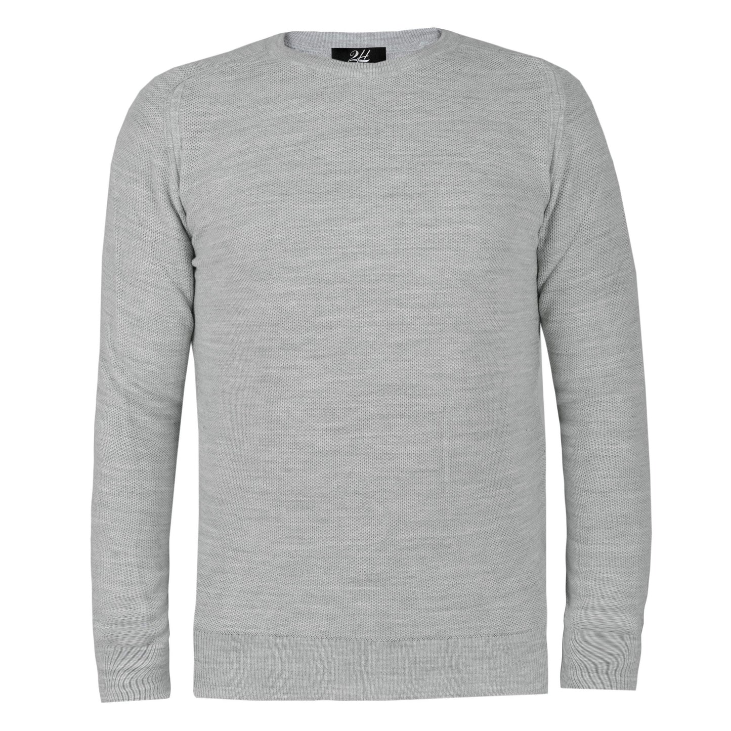2H Grey Knitted Round Neck Sweater