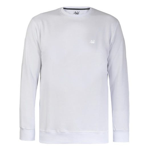 2H #5501 White Round Neck Sweater