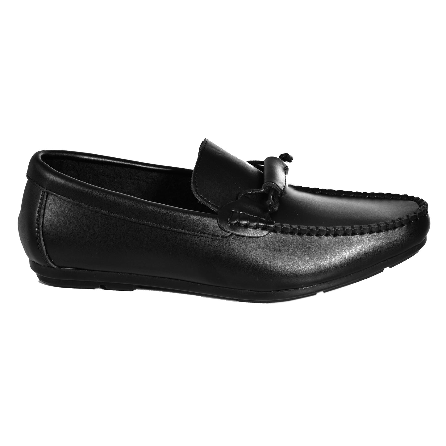 2H #JX21-1 Black Leather Loafer Moccasin