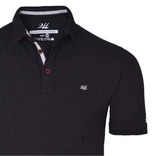 2H #77032 Black Polo T-shirt