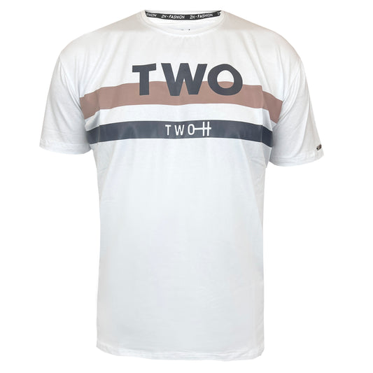 SALE! 2H #88137 White Printed T-shirt