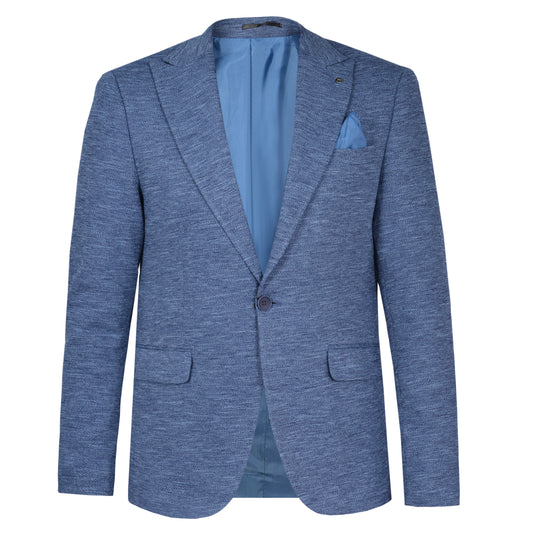 2H Indigo Tweed One Button Blazer
