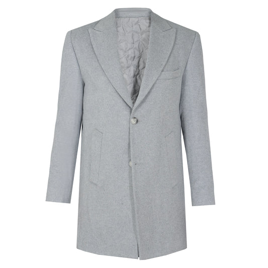 2H Light Gray Wool Pick Lapel Coat