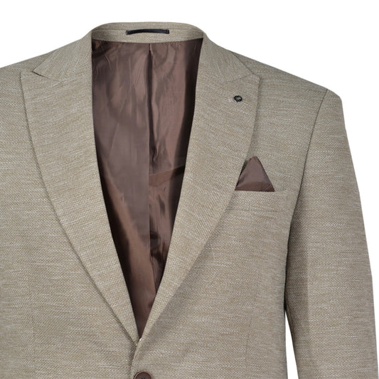 2H beige Tweed One Button Blazer