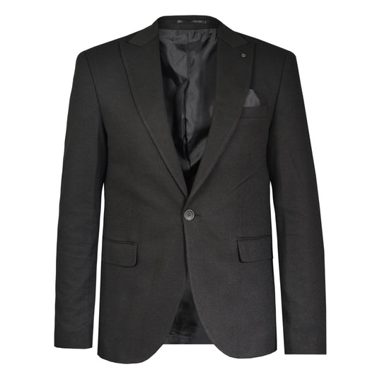 2H Black Summer One Button Blazer