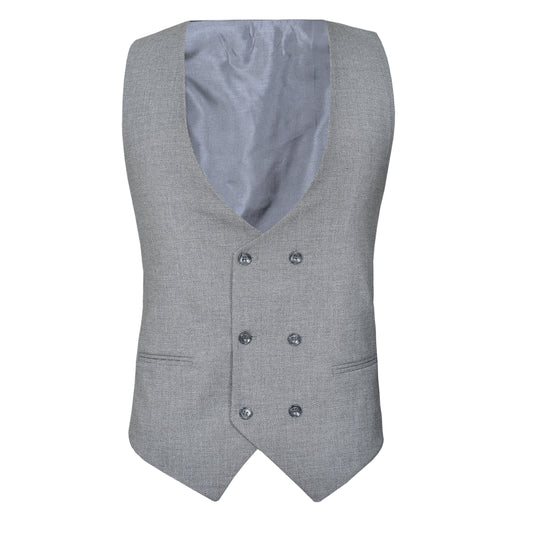 2H Gray plaid Fabric Vest