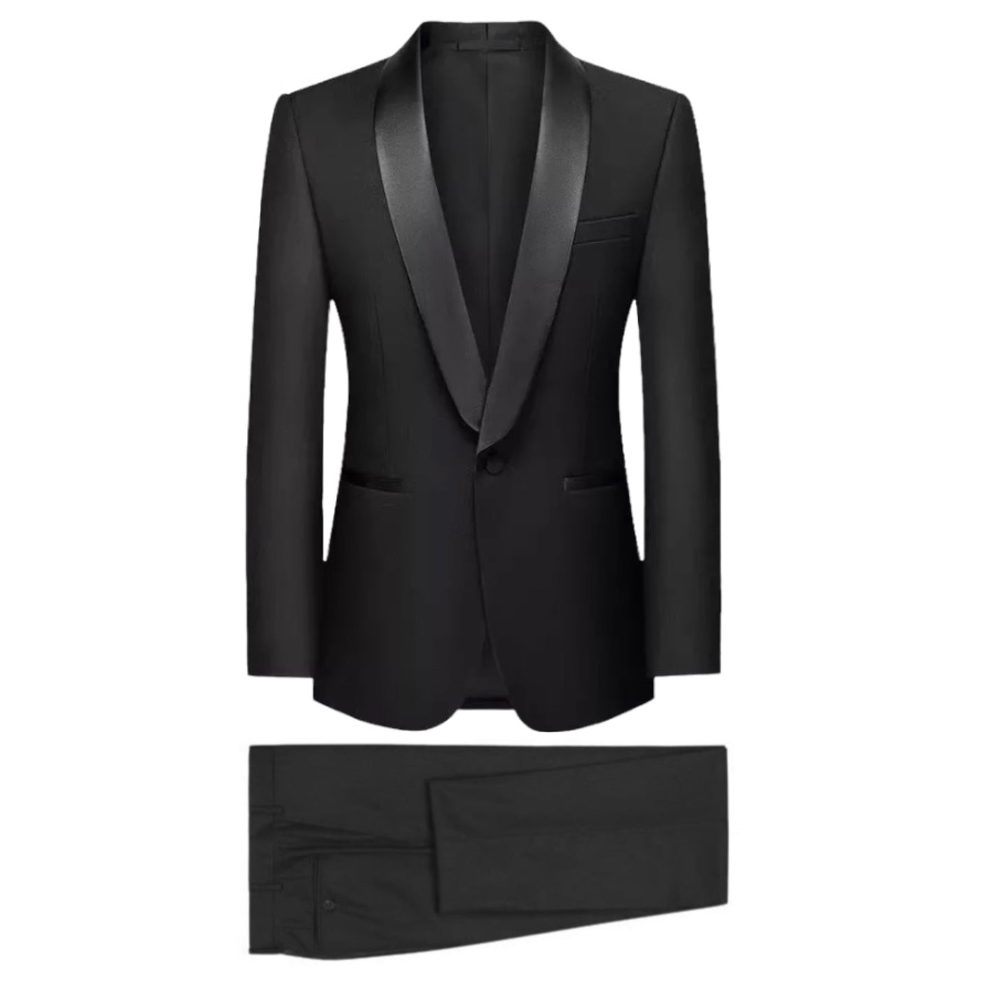 2H Black Wedding Suit