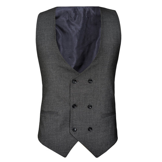 2H Dark Gray plaid Fabric Vest