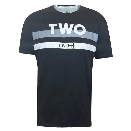 SALE! 2H #88137 Black Printed T-shirt