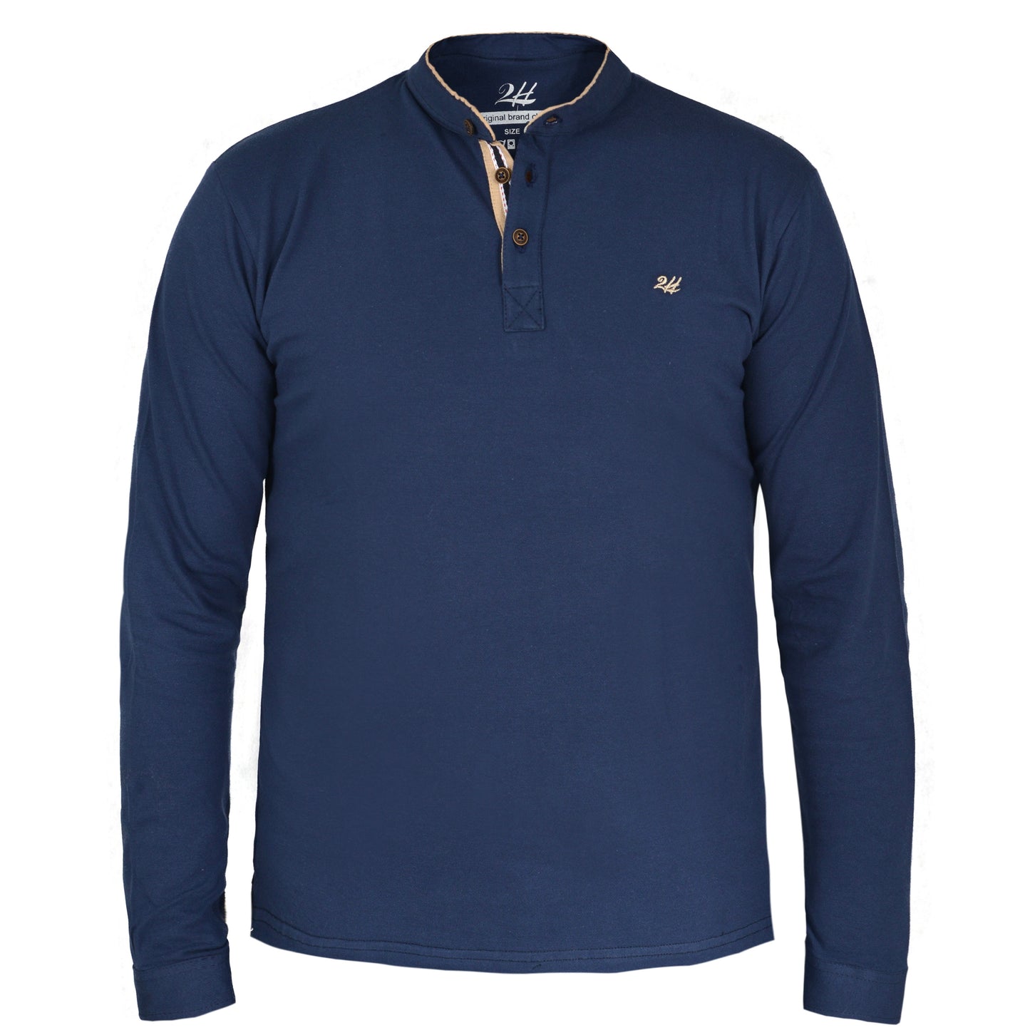 2H Navy Stand Up Collar Sweater