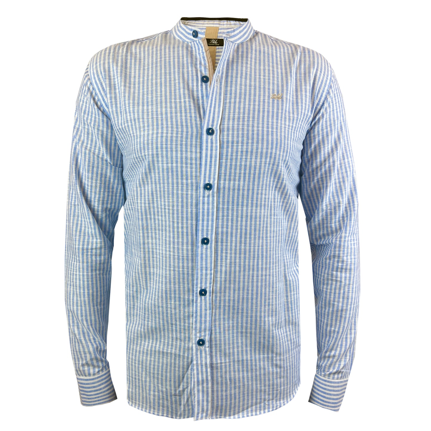 2H #1003 Light Blue Striped Linen Shirt
