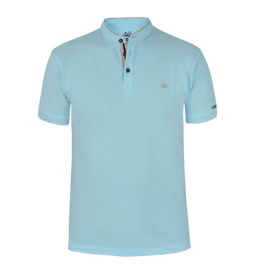 2H Baby Blue Stand Up Collar T-shirt