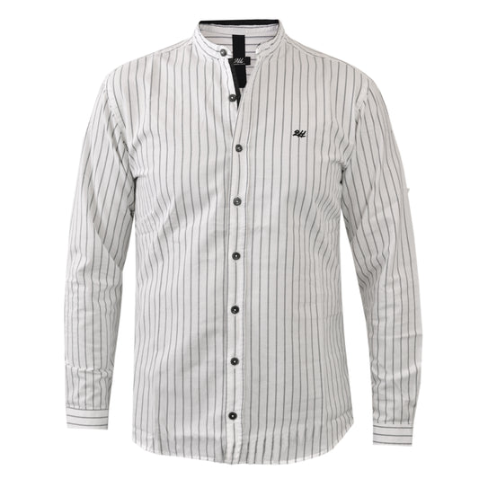 2H #1007 White Striped Twill Shirt