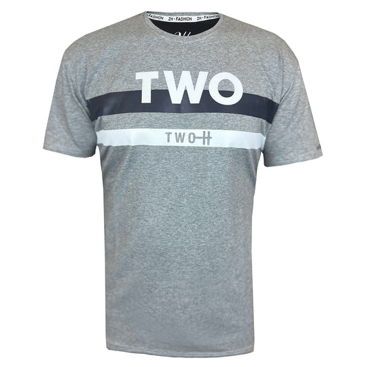 SALE! 2H #88137 Gray Printed T-shirt