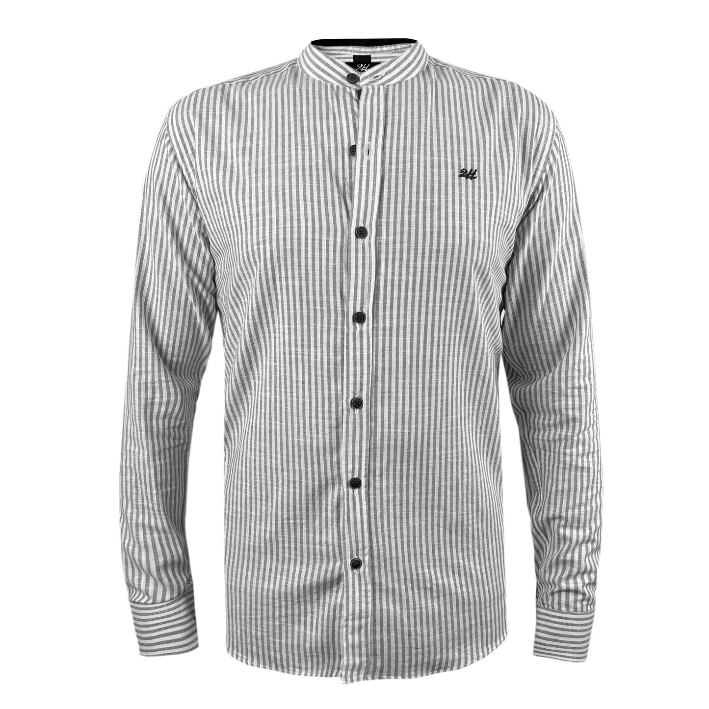 2H #1003 Grey Striped Linen Shirt
