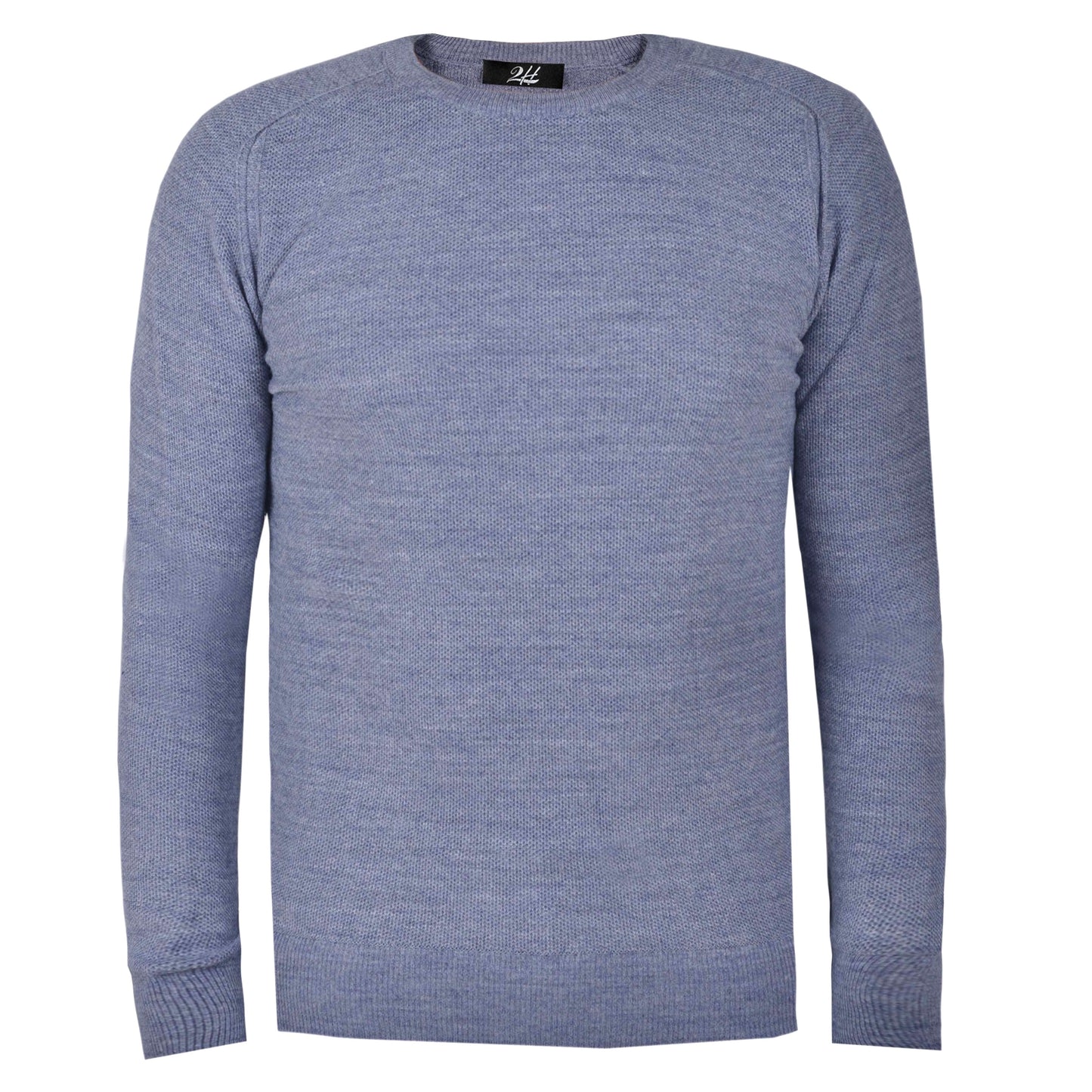 2H Blue Knitted Round Neck Sweater