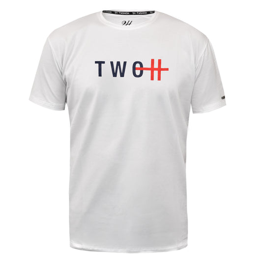 SALE! 2H #88135 White Printed T-shirt