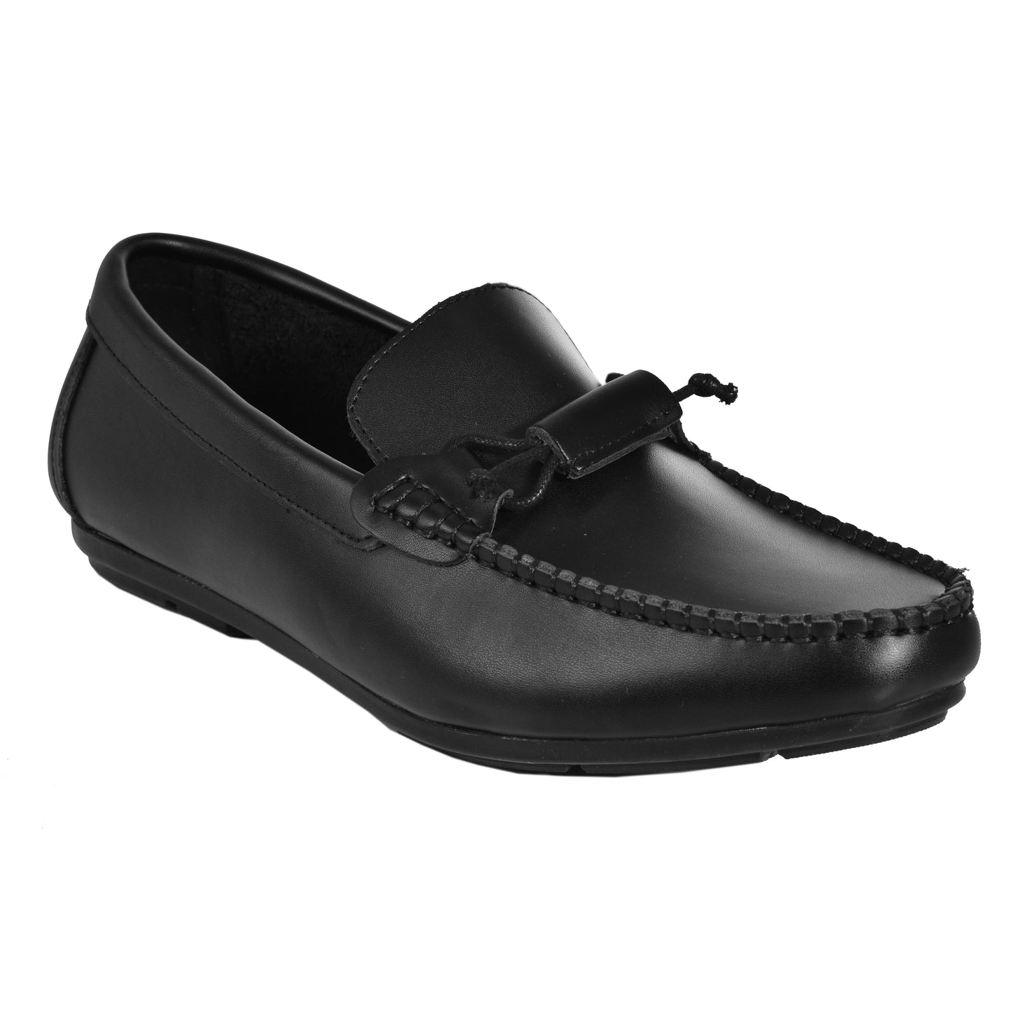 2H #JX21-1 Black Leather Loafer Moccasin