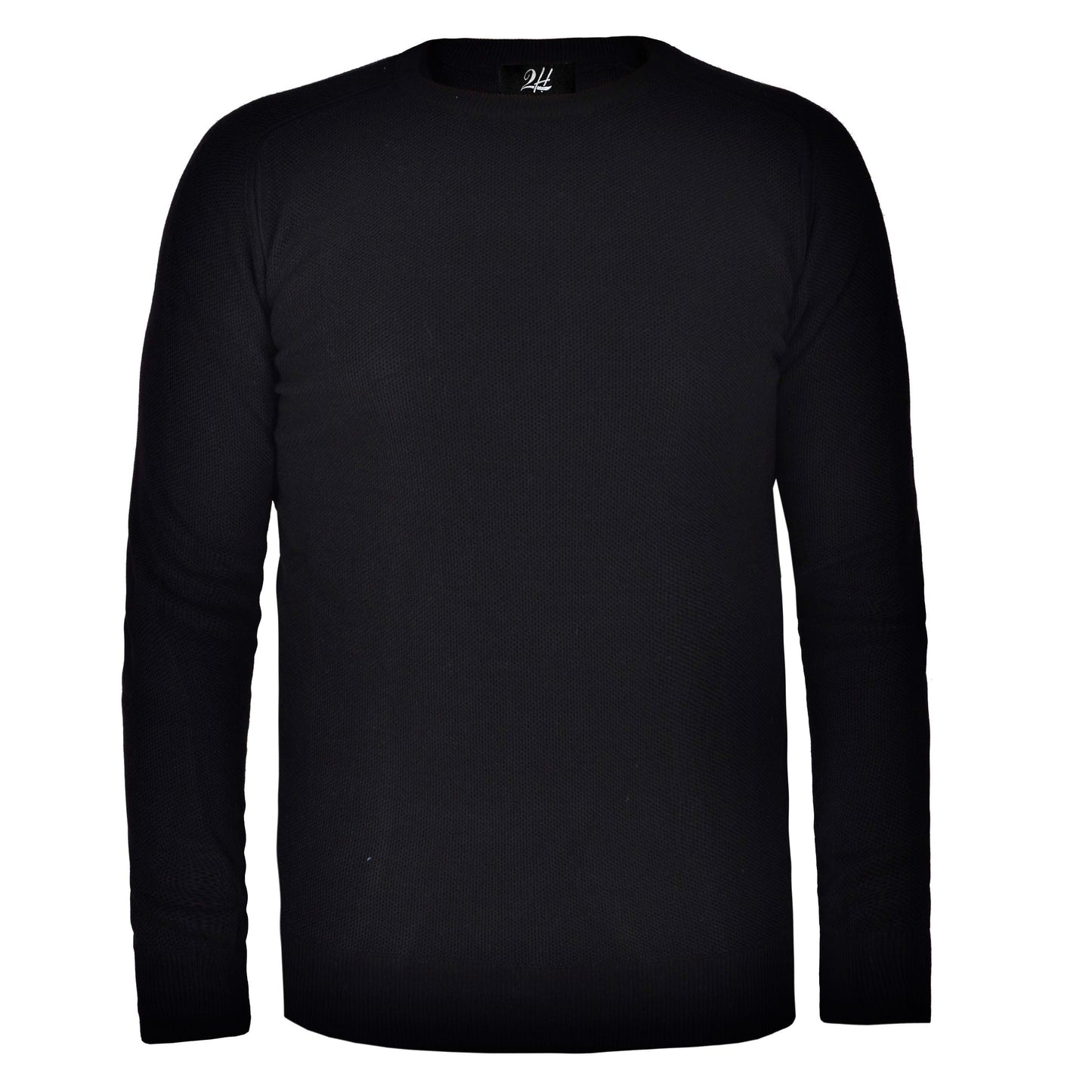 2H Black Knitted Round Neck Sweater