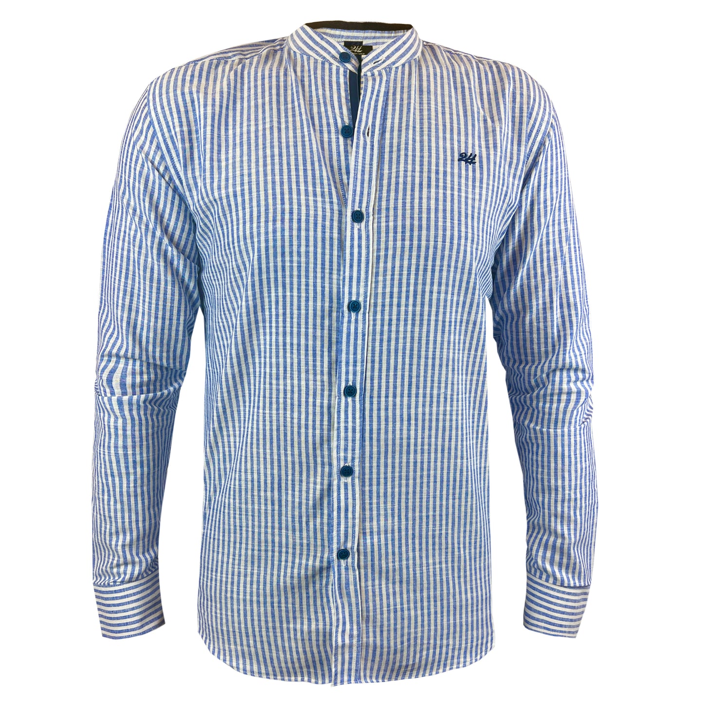 2H #1003 Blue Striped Linen Shirt